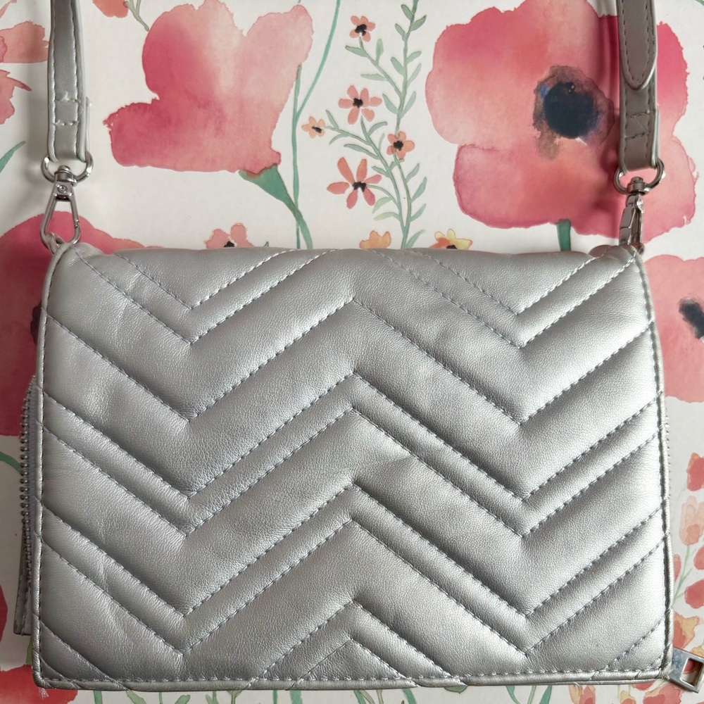 Silver Quilted Women's Bag